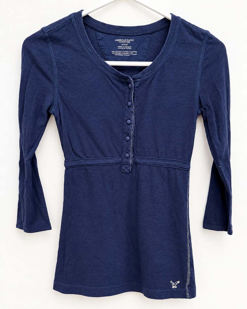 American Eagle Outfitters Navy Long Sleeve Henley Tunic Top – Size XXS/YP